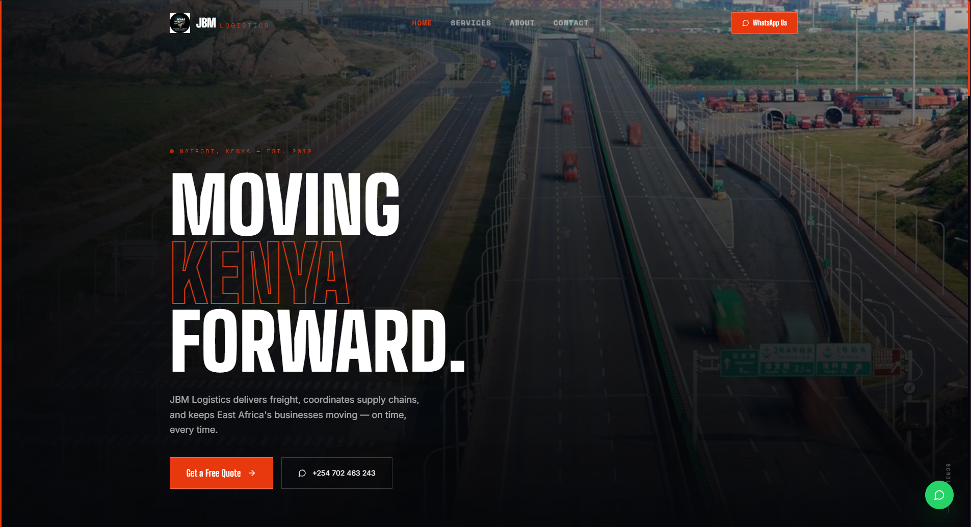 JBM Logistics - Corporate Website